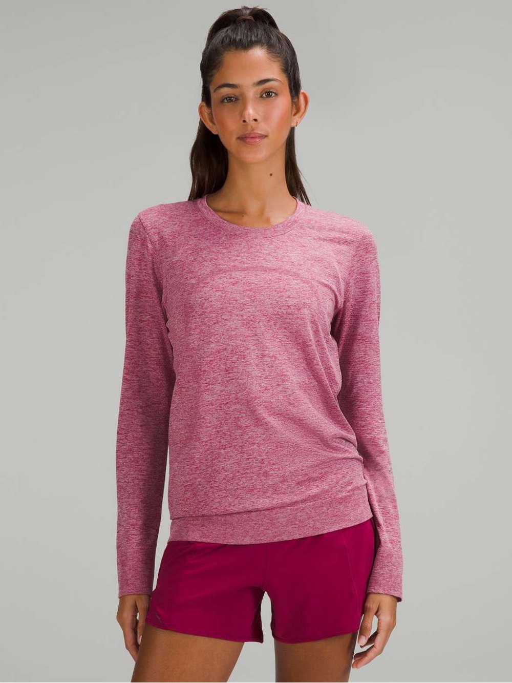 Lululemon Swiftly Relaxed-Fit Long Sleeve Shirt (Pomegranate / Pink Peony)